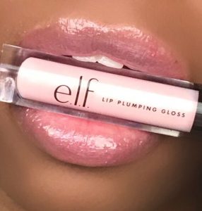 elf lip plumping lip gloss in Pink Cosmo